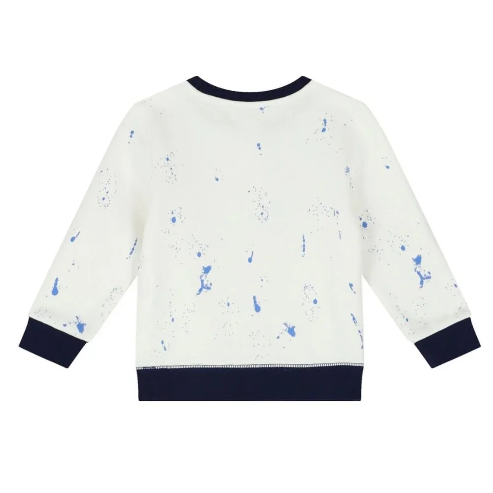 Ralph‎ Lauren Baby Boys White & Navy Sweatshirt Size NEW WITH TAG top only